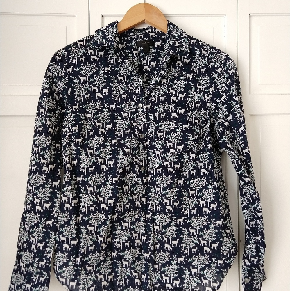 J. Crew Classic Popover in Deer Print